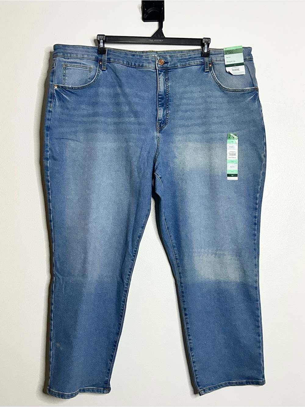 NWT Terra & Sky Medium Wash High Rise Straight Leg Jeans Plus Size 26W Stretch